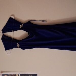 R&M Richard's Dark Blue Prom Dress